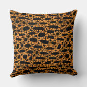 抽象芸術250923 – 黒のオレンジ色 クッション (裏面)