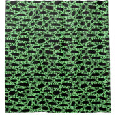 抽象芸術250923 - Mint Green on Black シャワーカーテン (正面)
