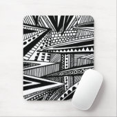 抽象芸術25 – 白黒 マウスパッド (マウス)