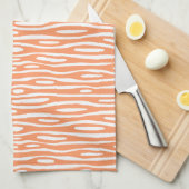 抽象芸術280314 – ピーチオンホワイト キッチンタオル (四つ折り)