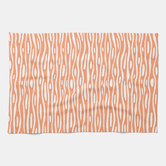 抽象芸術280314 – ピーチオンホワイト キッチンタオル (横)