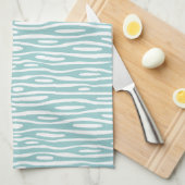 抽象芸術280314 – 淡い青の緑（白） キッチンタオル (四つ折り)