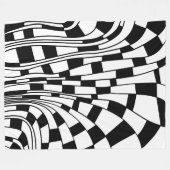 抽象芸術290417 – 黒オン白 フリースブランケット (正面(横))