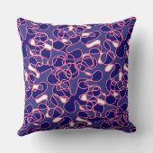 抽象芸術290523深い海軍赤と白, クッション (裏面)