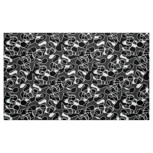 抽象芸術290523白黒 ファブリック (ファットクウォーター)