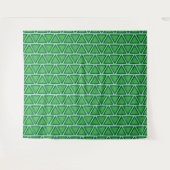 抽象芸術3トーン緑の三角形パターン タペストリー (正面(横))