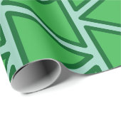 抽象芸術3トーン緑の三角形パターン ラッピングペーパー (ロールコーナー)