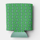 抽象芸術3トーン緑の三角形パターン 缶クーラー (裏面)