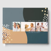 抽象芸術3枚の写真レイアウトの暖かい記念日 ゲストブック (正面)