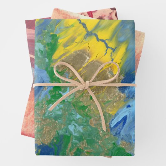 抽象芸術3面 ラッピングペーパーシート (インサイチュ)