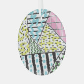 抽象芸術3：手描き背景画。 ガラスオーナメント (正面左)