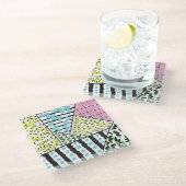 抽象芸術3:手描き背景画。 ガラスコースター (アングル)