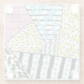 抽象芸術3:手描き背景画。 ガラスコースター (裏面)