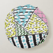 抽象芸術3:手描き背景画。 ラウンドクッション (裏面)