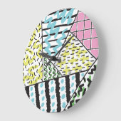 抽象芸術3:手描き背景画。 ラージ壁時計 (傾斜)