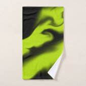 抽象芸術3 (黒とライムグリーン) バスタオルセット (ハンドタオル)