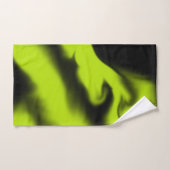 抽象芸術3 (黒とライムグリーン) バスタオルセット (ハンドタオル)