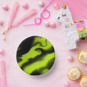 抽象芸術3 （黒とライムグリーン） ペーパーボウル (パーティー)