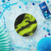 抽象芸術3 （黒とライムグリーン） ペーパーボウル (パーティー)