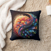 抽象芸術3Dシェイプ陰陽の花の鮮やか色 クッション (ブランケット)