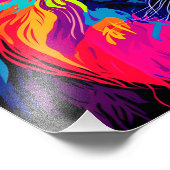 抽象芸術3Dライオンポートレートデジタルアート フォトプリント            (角)