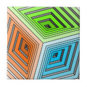 抽象芸術3D立方体 タイル (正面)