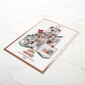 抽象芸術5写真クリスマスツリーの幸せな休日 箔シーズンカード (回転した状態)