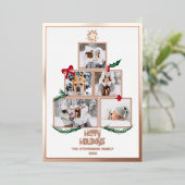 抽象芸術5写真クリスマスツリーの幸せな休日 箔シーズンカード (立ち正面)