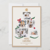 抽象芸術5写真メリークリスマスツリー地球ベージュ色 シーズンカード (正面)