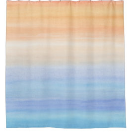 抽象芸術50オレンジブルー シャワーカーテン