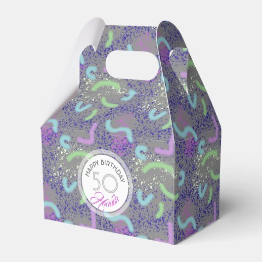 抽象芸術50パーソナライズされた番誕生日の好意B フェイバーボックス (裏面サイド)
