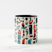 抽象芸術50sゴルフパターン ツートーンマグカップ (中央)