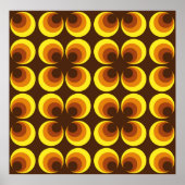 抽象芸術60sカラフルシームレスパターン、レトロなスタイル ポスター (正面)