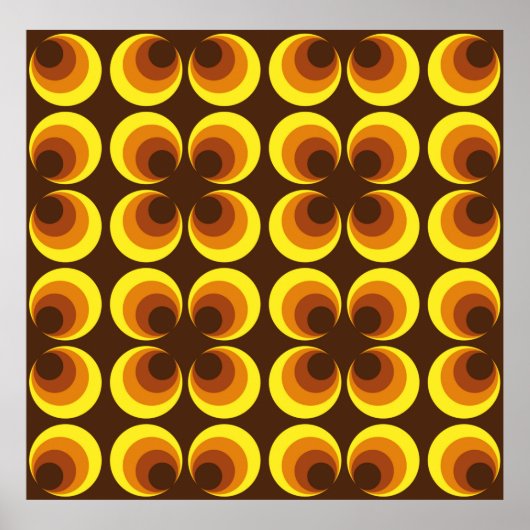 抽象芸術60sカラフルシームレスパターン、レトロなスタイル ポスター (正面)