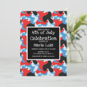 抽象芸術7月4日スターズブラックレッドブルー 招待状 (スタンド正面)