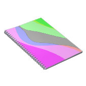 抽象芸術703 -レトロGroovyピンクと緑 ノートブック (右側)