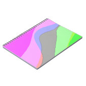 抽象芸術703 -レトロGroovyピンクと緑 ノートブック (左側)