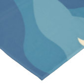 抽象芸術70sレトロオレンジブルー波パタストライプーン テーブルクロス (アングル)