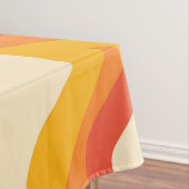 抽象芸術70sレトロオレンジブルー波パタストライプーン テーブルクロス (インサイチュ)