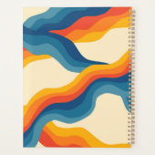 抽象芸術70sレトロオレンジブルー波パタストライプーン プランナー手帳 (裏面)