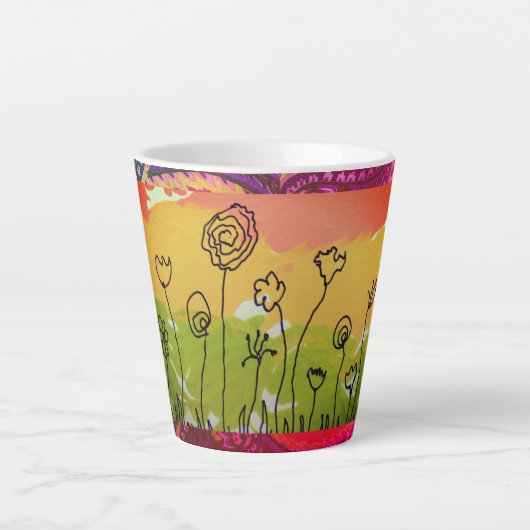 抽象芸術7 カフェラテマグ (正面)