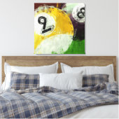 抽象芸術8および9ボール キャンバスプリント (インサイチュ (寝室))