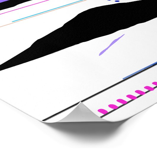 抽象芸術80sベク鮮やかトル振動 ポスター (角)