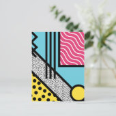 抽象芸術80sメンフィスポップ・アートのスタイルグラフィック ポストカード (スタンド正面)