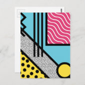 抽象芸術80sメンフィスポップ・アートのスタイルグラフィック ポストカード (正面/裏面)