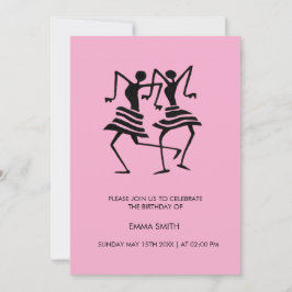 抽象芸術、お祝いダンサー誕生日招待状 招待状