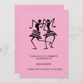 抽象芸術、お祝いダンサー誕生日招待状 招待状 (正面/裏面)