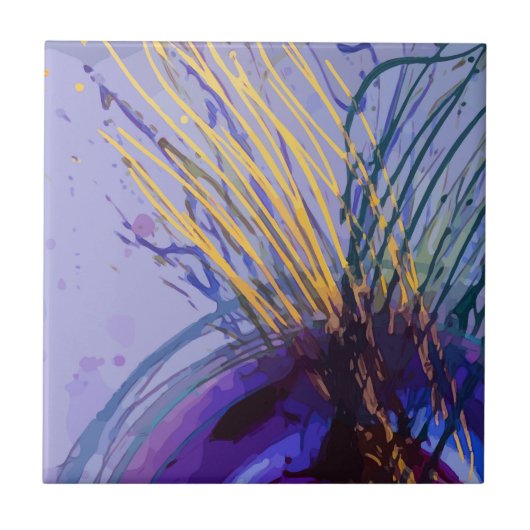 抽象芸術（ばちゃばちゃ）跳ねるセラミックタイル タイル (正面)
