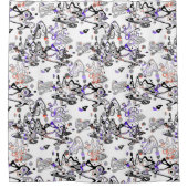 抽象芸術（ばちゃばちゃ）跳ねるブモダンラシ シャワーカーテン (正面)