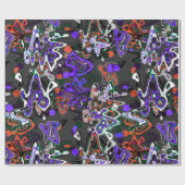 抽象芸術（ばちゃばちゃ）跳ねるブモダンラシ ラッピングペーパー (フラット)